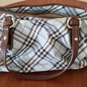 Burberry London Blue Label Vuntage Bag. Rare baby blue color. Visible stains.